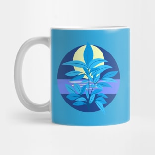 Blue Willow Leaves Mug